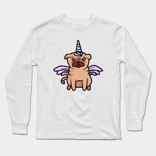 Cute Pug Unicorn Dog Lover Long Sleeve T-Shirt